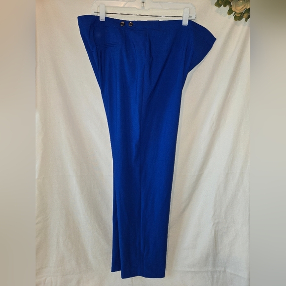 Calvin Klein Womens Blue Trousers with Sleek Design And Gold Buttons Size 16 - Picture 3 of 7